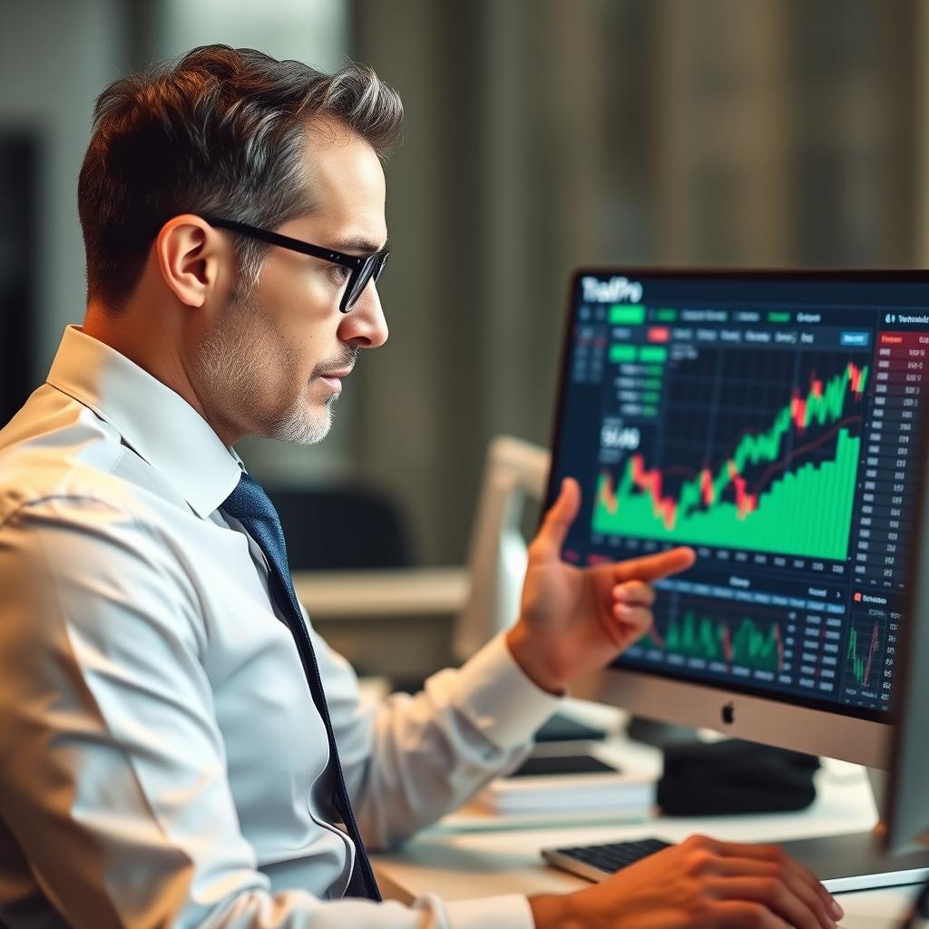 Investment manager David L. reviewing TradingPro analytics