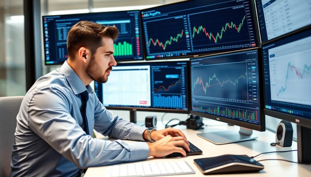 Trader using TradingPro for portfolio optimization