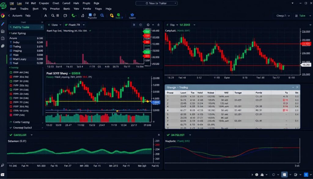 TradingPro platform interface showing customizable workspace